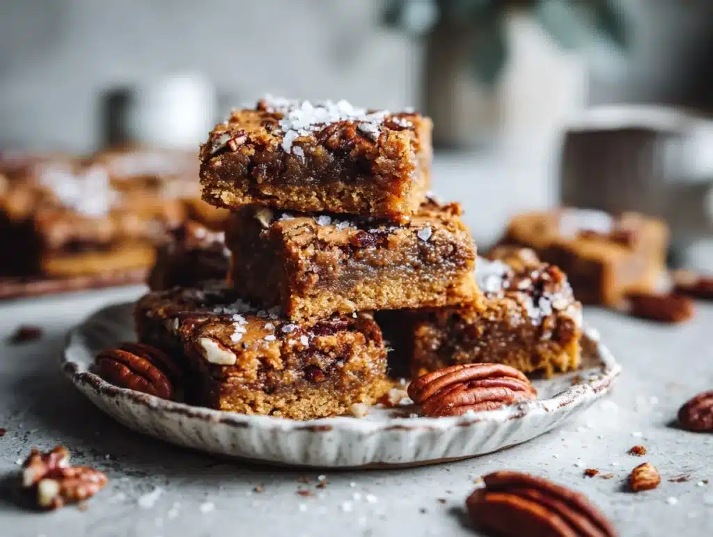 brown butter pecan blondies - featured image