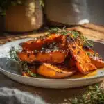 cinnamon roasted sweet potatoes - featured image