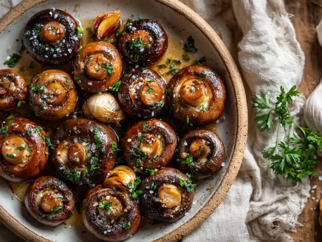 garlic butter roasted mushrooms - featured image