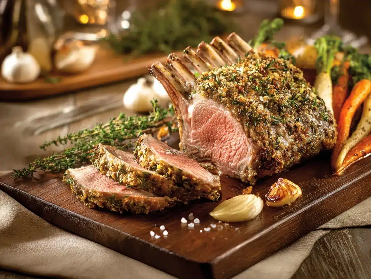 herb-crusted rack of lamb preparation steps