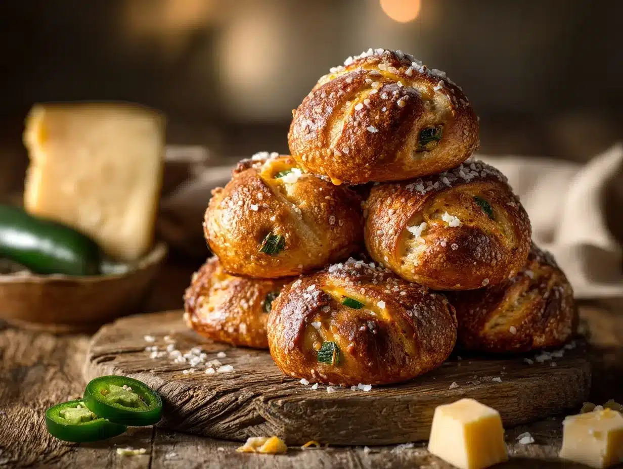 jalapeño cheddar pretzel rolls preparation steps