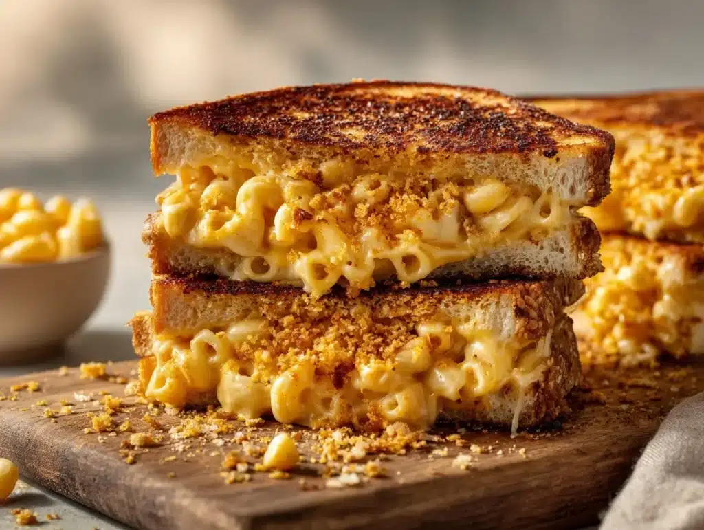 leftover mac and cheese grilled cheese - featured image