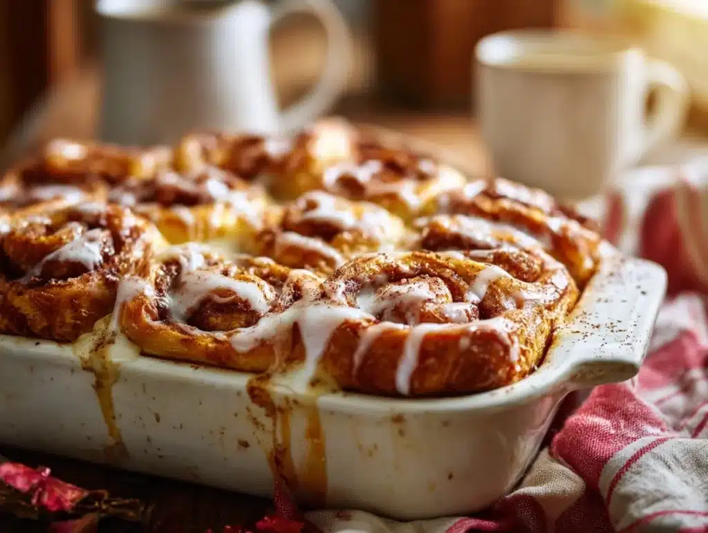 overnight cinnamon roll casserole - featured image