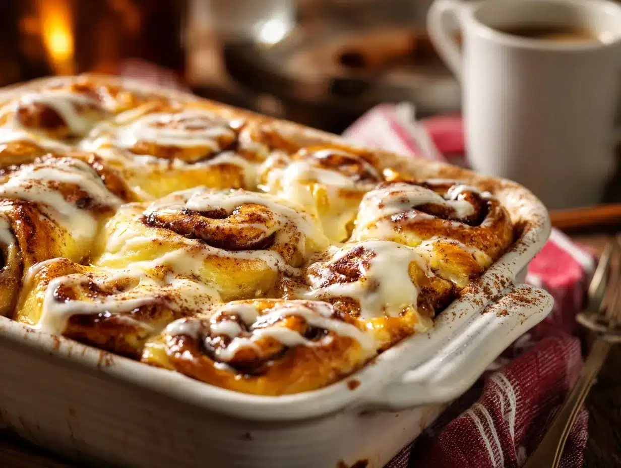 overnight cinnamon roll casserole preparation steps