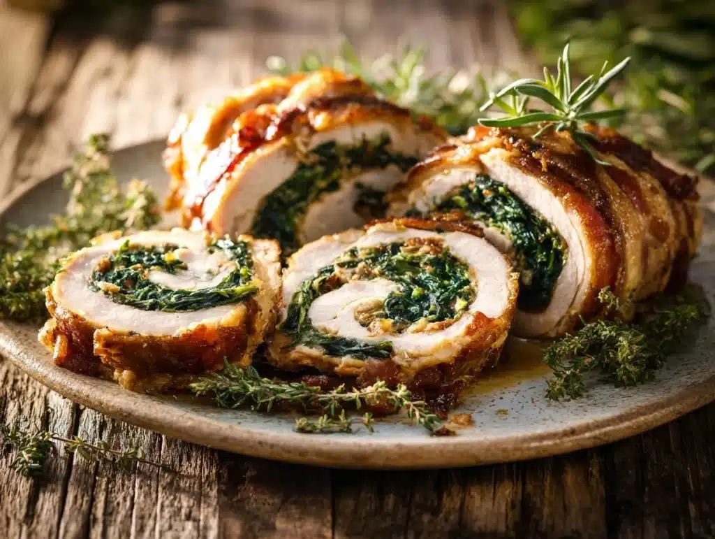 pancetta-wrapped turkey roulade - featured image