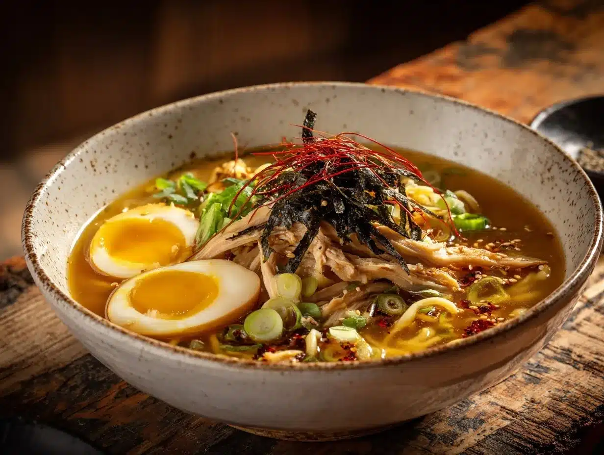 ramen with turkey broth preparation steps