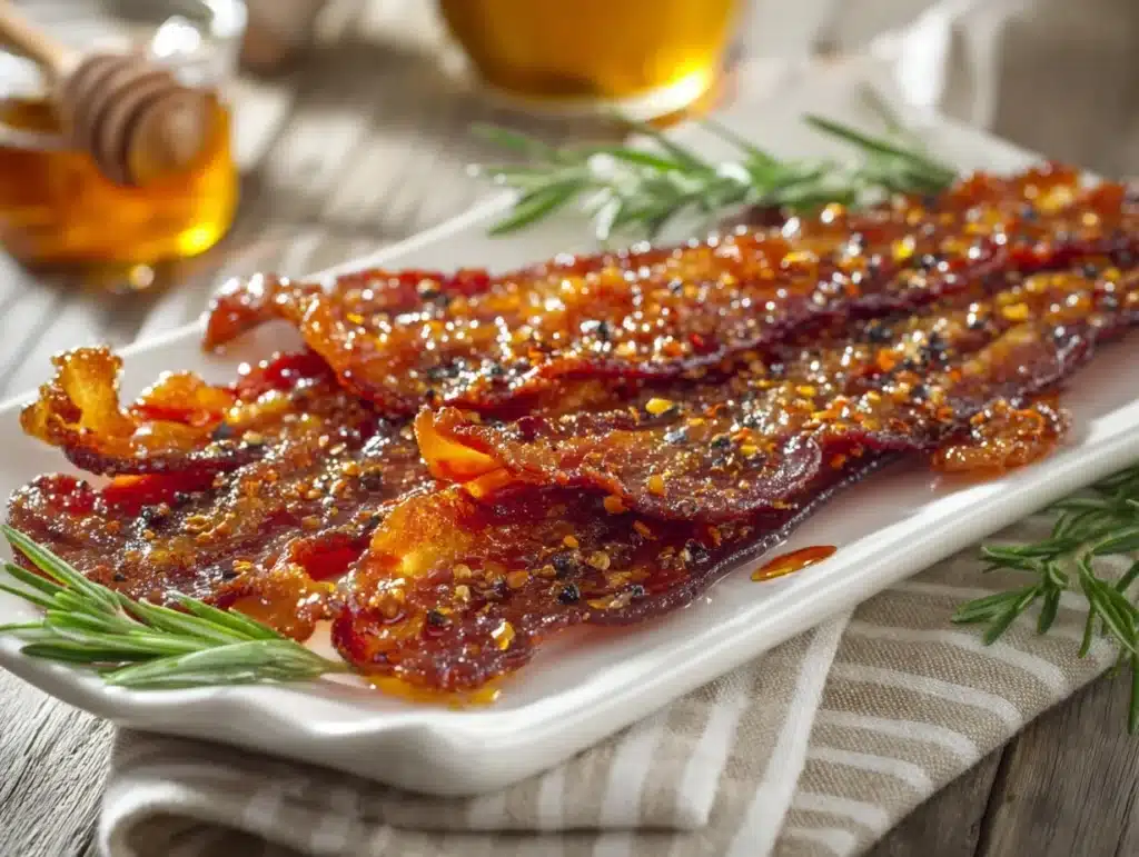 sweet and spicy candied bacon - featured image