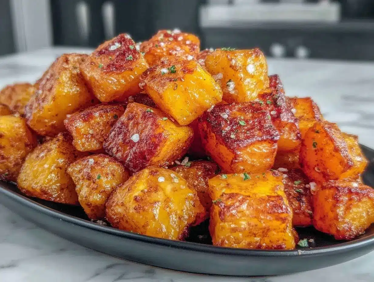 air fryer butternut squash cubes preparation steps