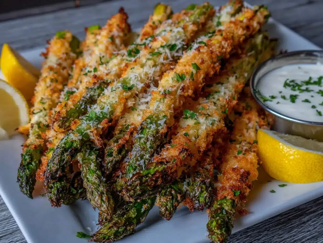 Air Fryer Parmesan Asparagus Fries preparation steps