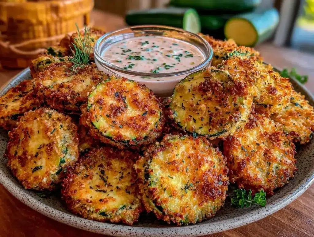 air fryer zucchini chips - featured image