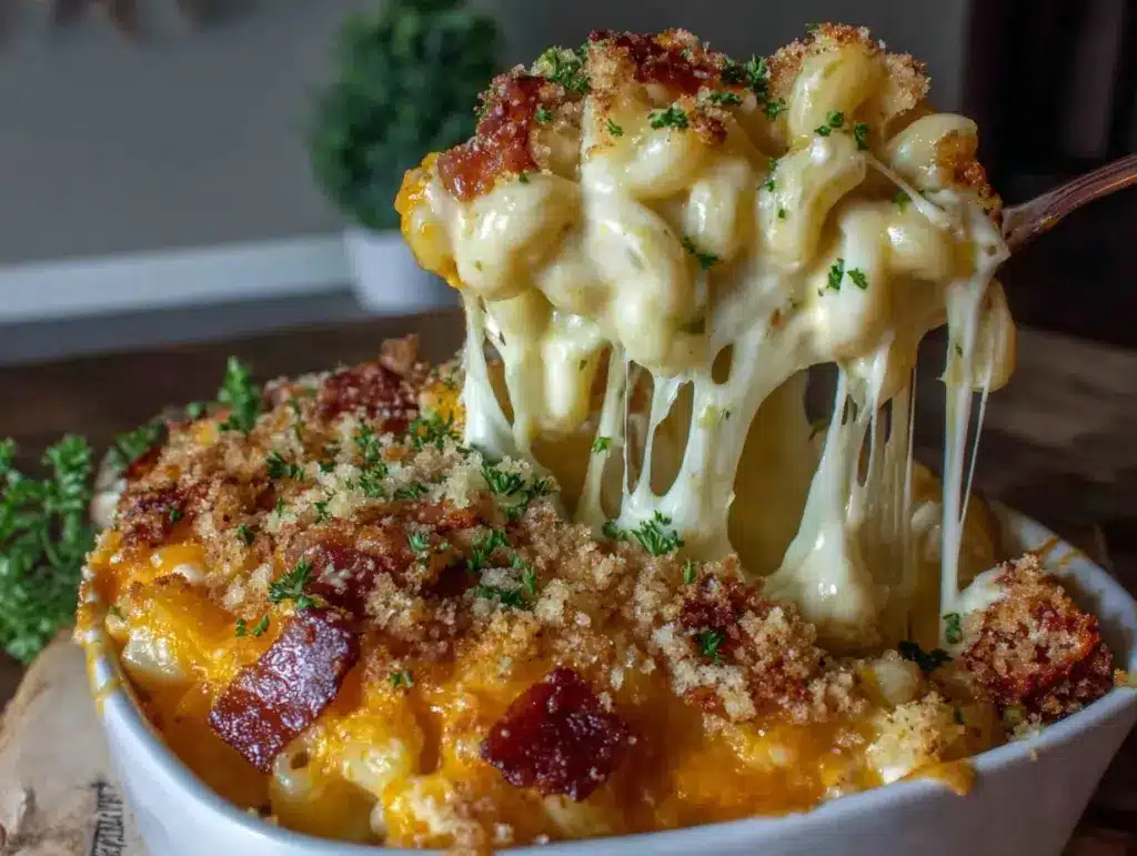 bacon jalapeño mac and cheese - featured image