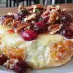 baked brie with cranberry and pecans - featured image