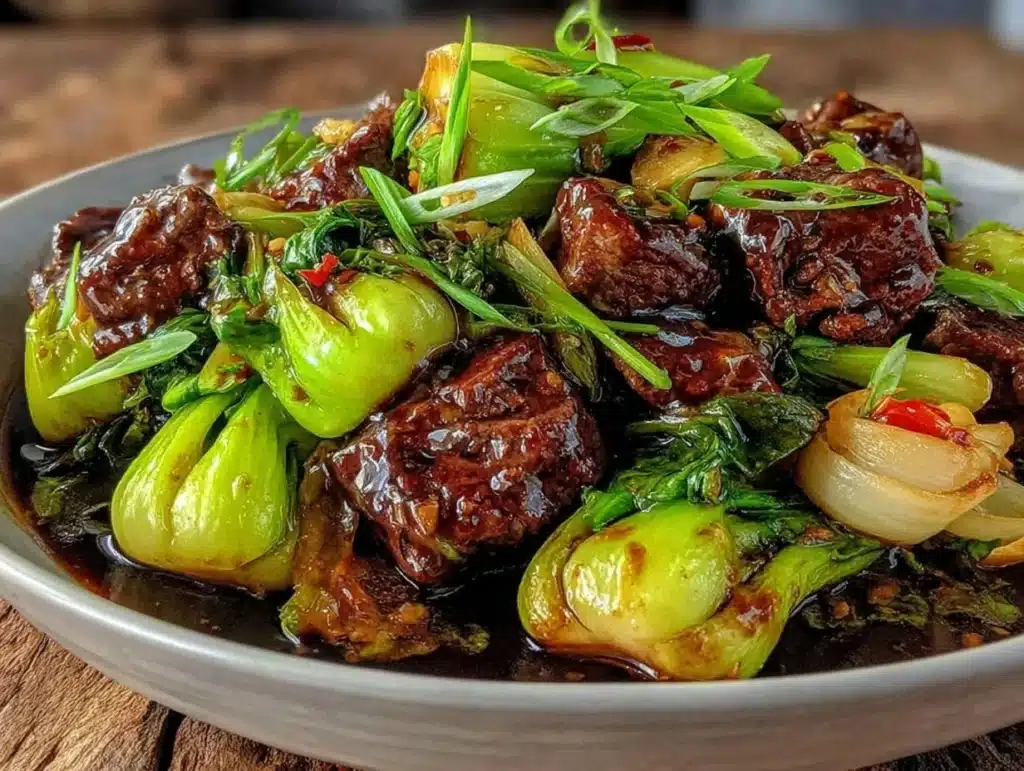 bok choy stir-fried beef - featured image