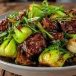 bok choy stir-fried beef - featured image