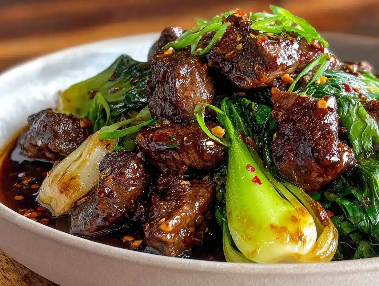 bok choy stir-fried beef preparation steps