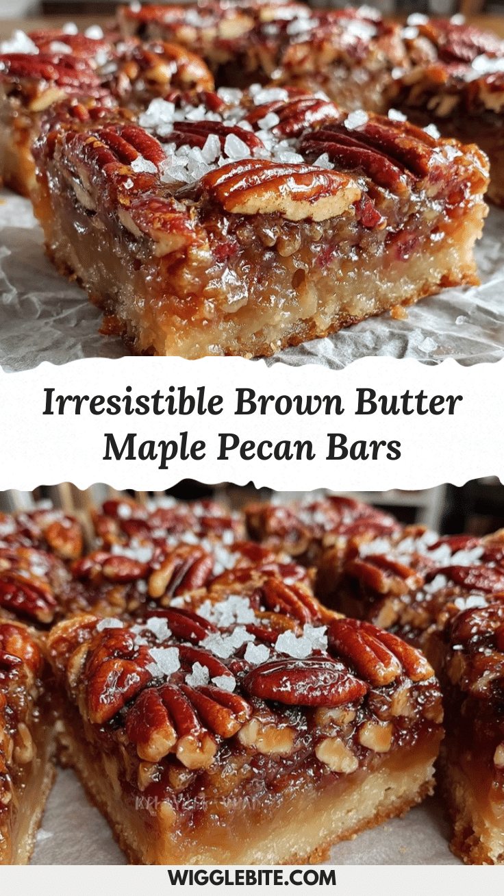 Brown Butter Salted Maple Pecan Pie Bars recipe