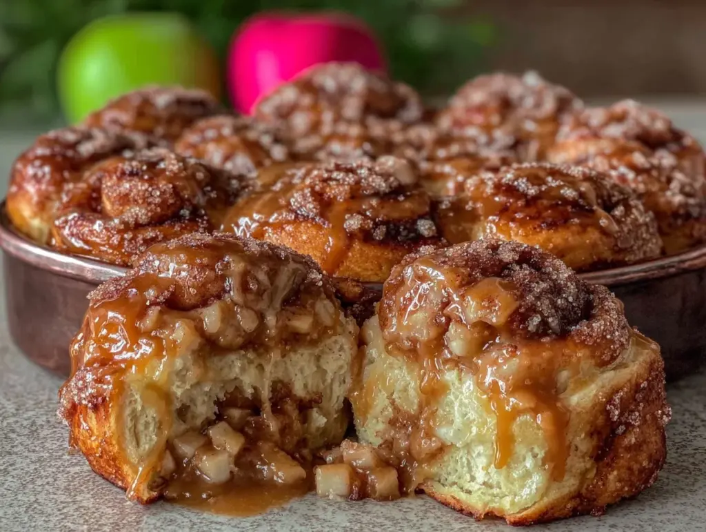 Caramel Apple Cinnamon Roll Bombs - featured image