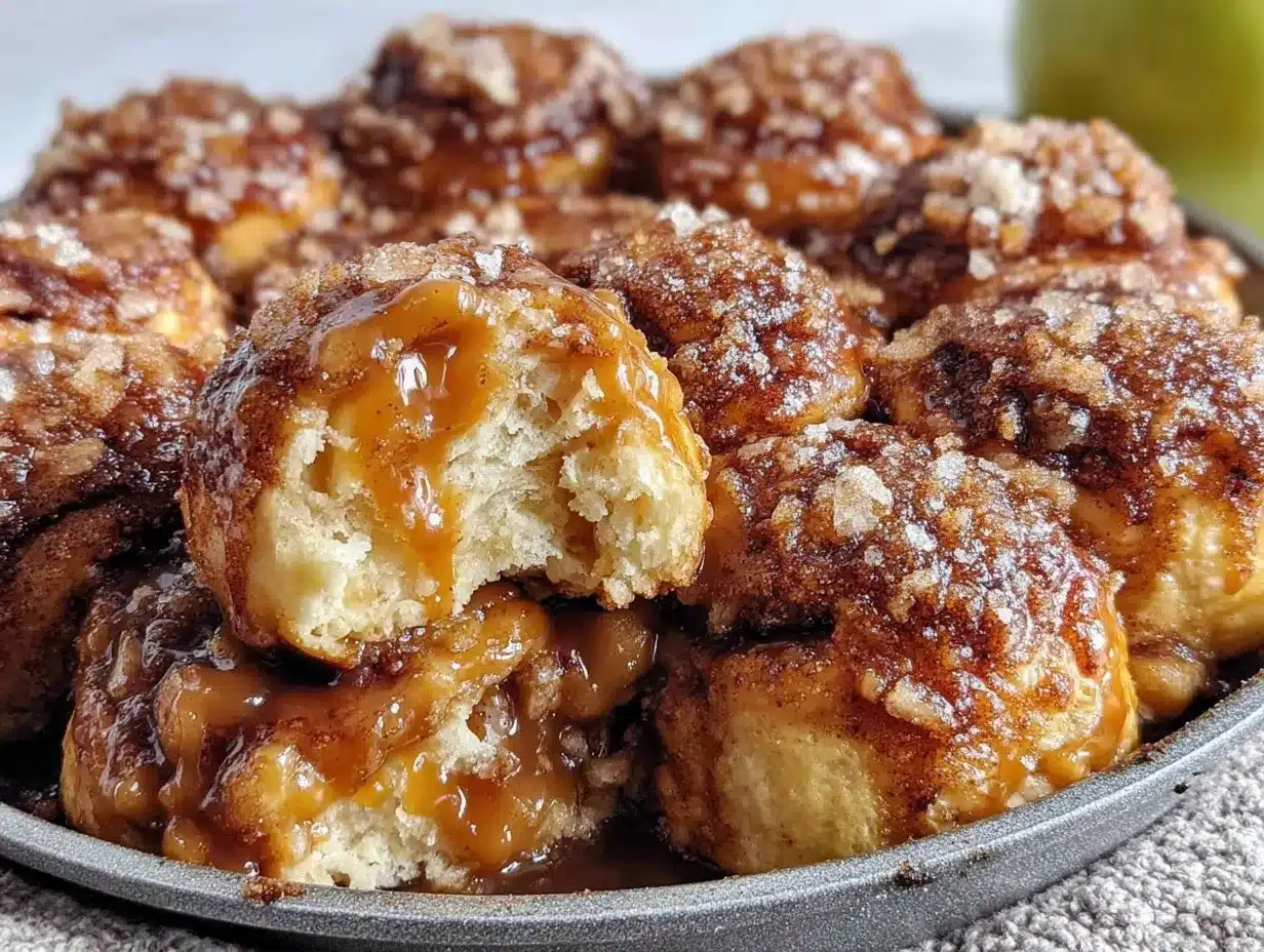 Caramel Apple Cinnamon Roll Bombs preparation steps