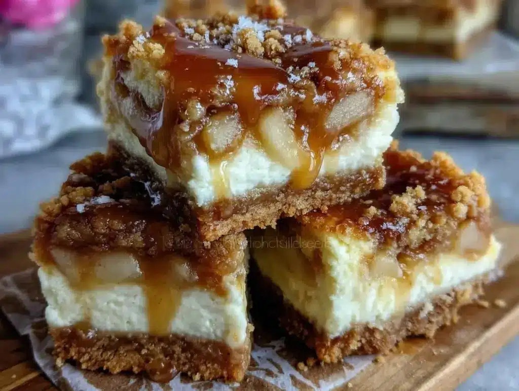 Caramel Apple Pie Cheesecake Bars - featured image