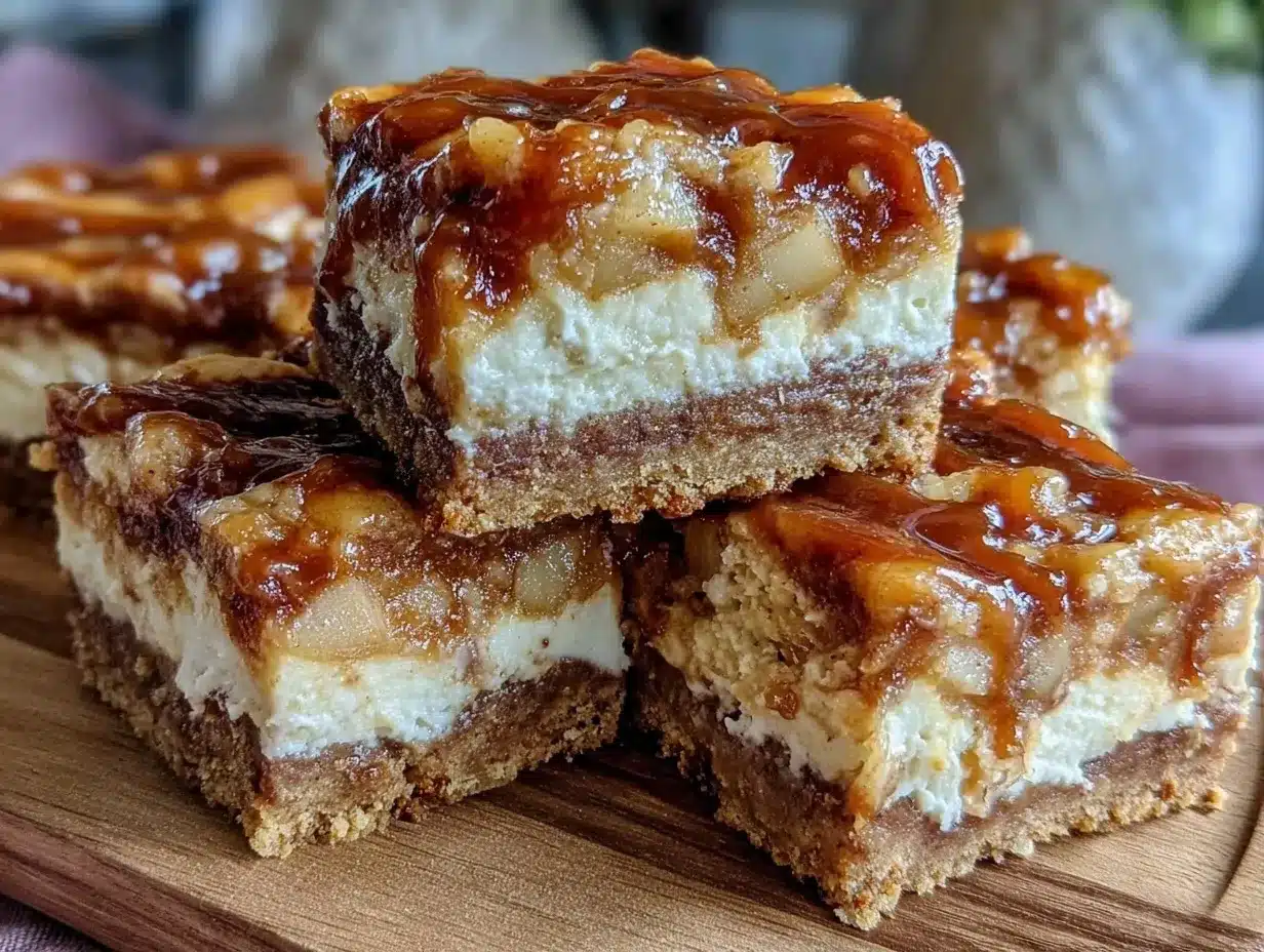 Caramel Apple Pie Cheesecake Bars preparation steps