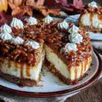 Caramel Pecan Pumpkin Streusel Cheesecake - featured image
