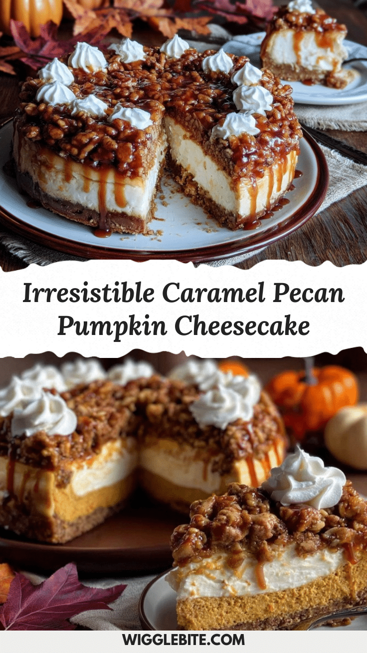 Caramel Pecan Pumpkin Streusel Cheesecake recipe