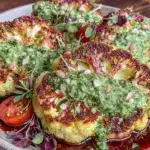 cauliflower steaks with chimichurri sauce - featured image