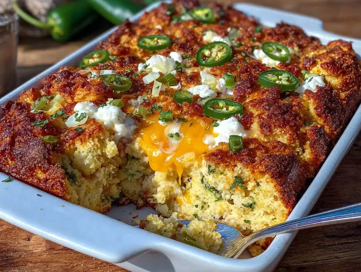 cheesy jalapeño Southern cornbread dressing preparation steps