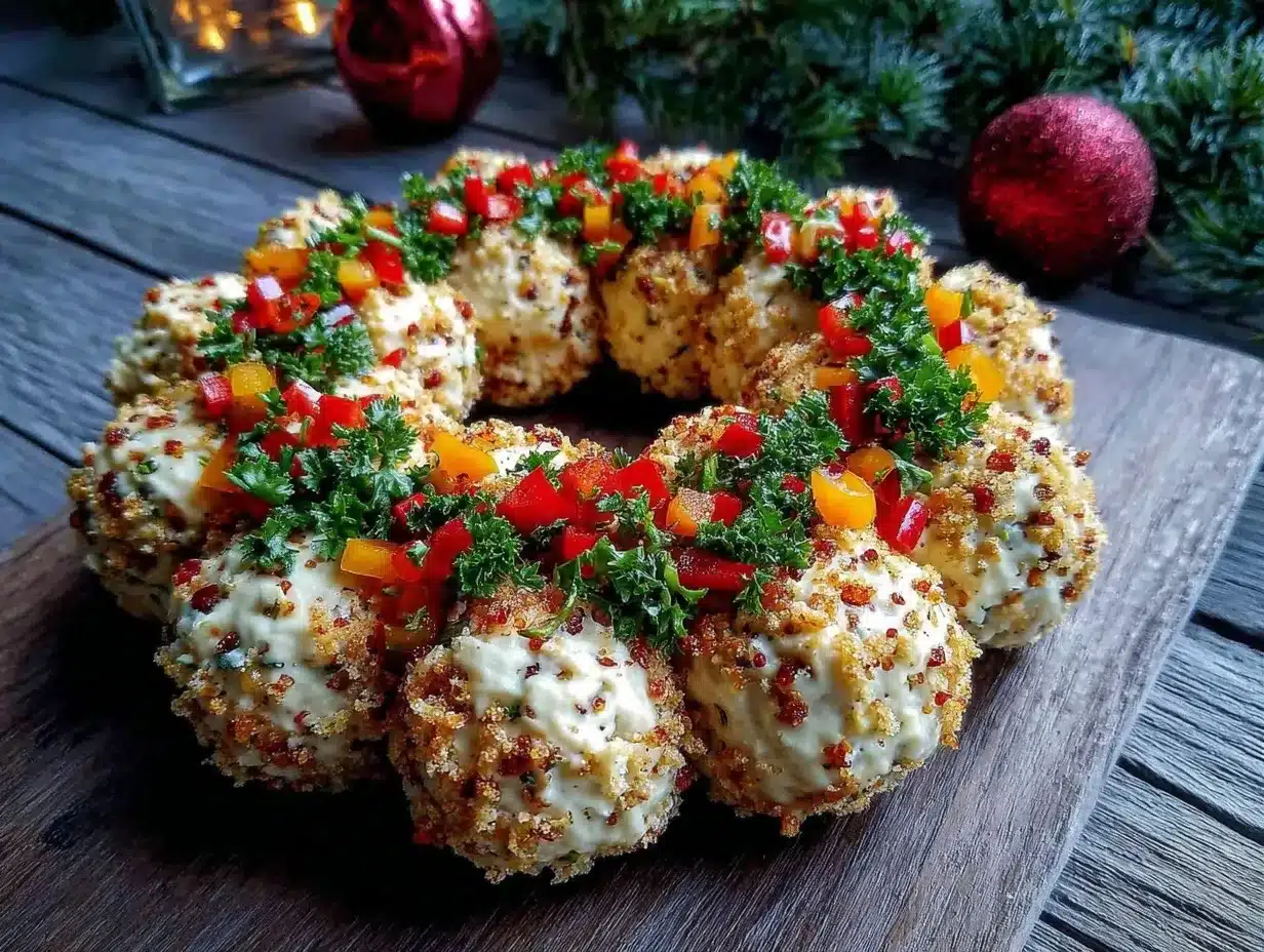 Christmas Taco Cheese Ball preparation steps