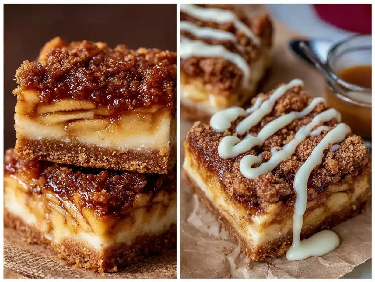 Cinnamon Roll Apple Pie Bars preparation steps