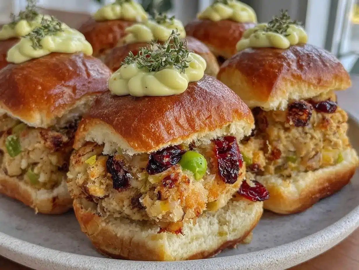 cranberry turkey stuffing ball sliders preparation steps