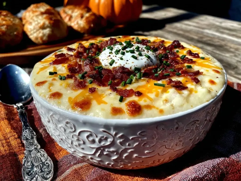 creamy crockpot cheesy potato soup - featured image