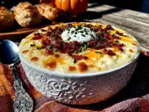 creamy crockpot cheesy potato soup - featured image