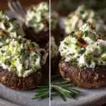 creamy goat cheese stuffed mushrooms - featured image