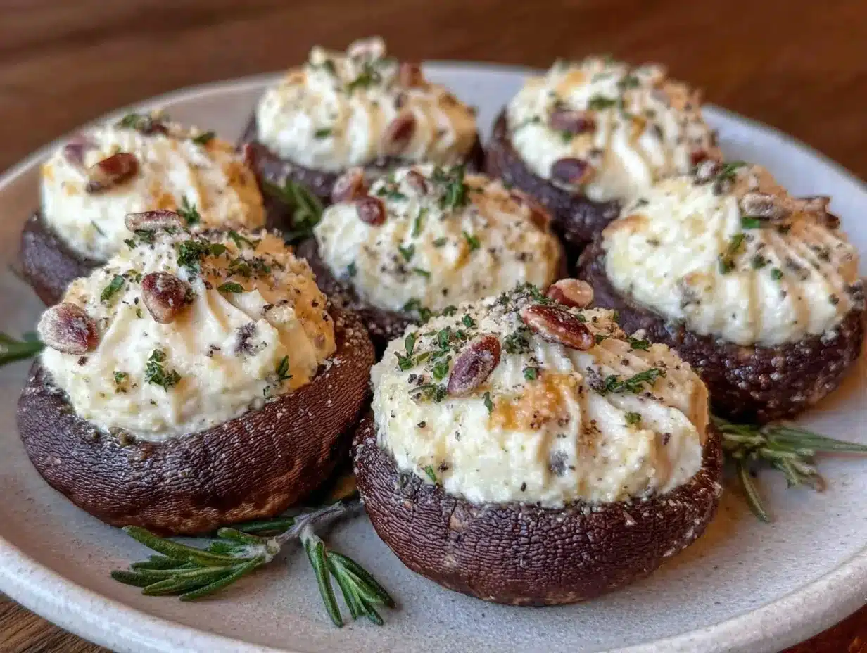 creamy goat cheese stuffed mushrooms preparation steps