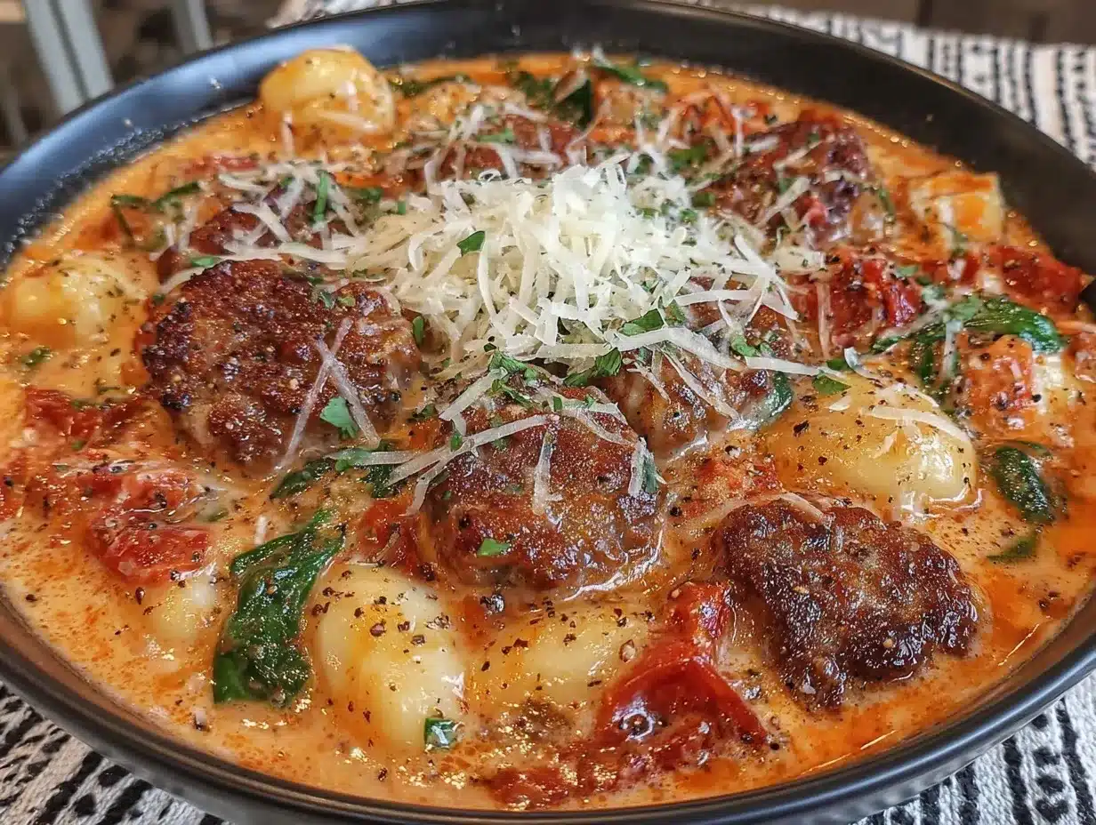 Creamy Italian Sausage Gnocchi Soup preparation steps