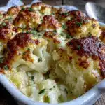 creamy keto cauliflower au gratin - featured image