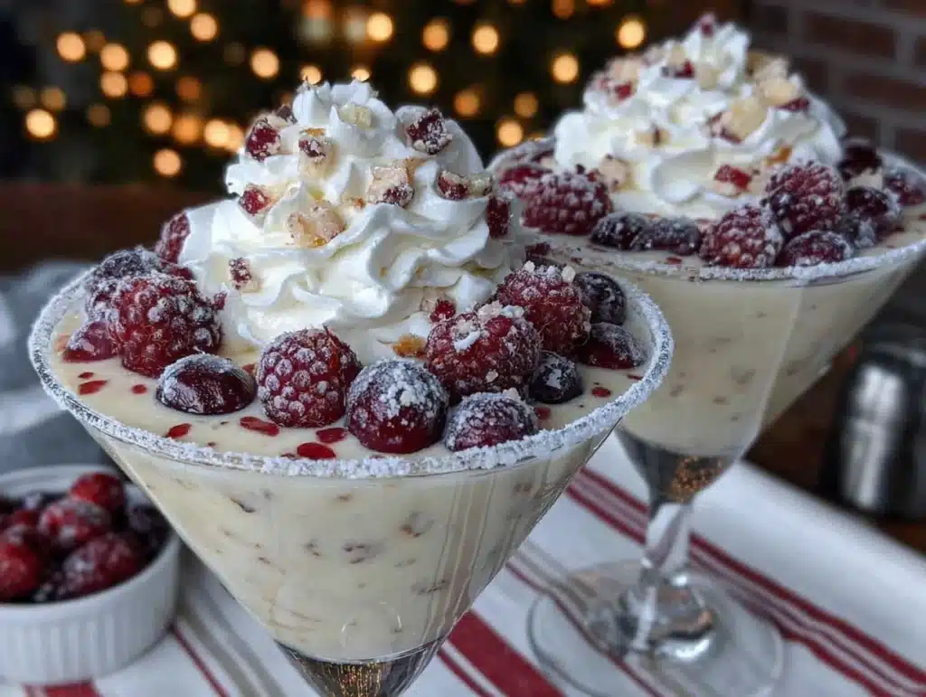 creamy raspberry white chocolate martini - featured image