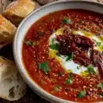 creamy roasted red pepper soup - featured image