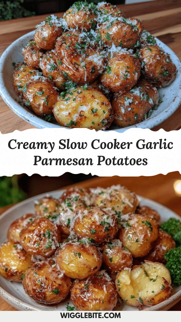 creamy slow cooker garlic parmesan potatoes recipe