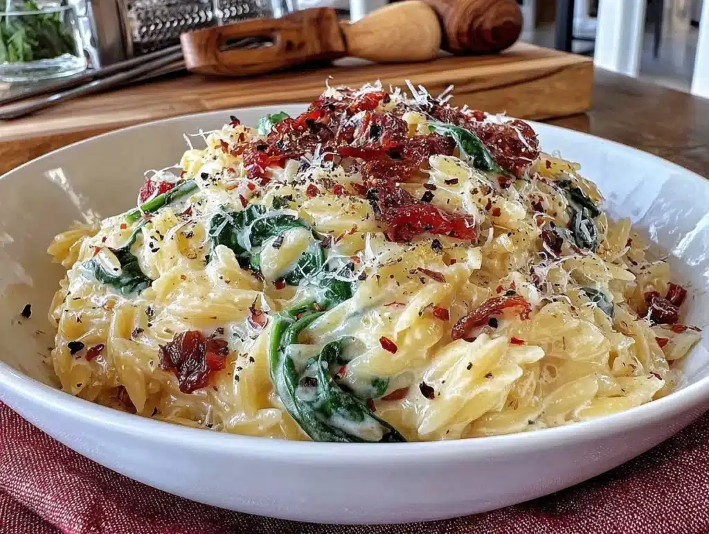 Creamy Spinach Orzo - featured image