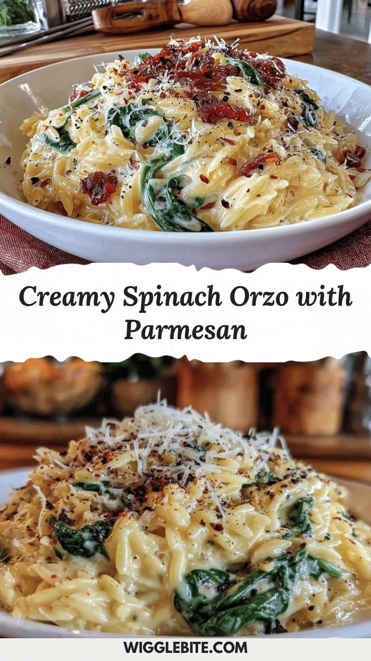 Creamy Spinach Orzo recipe