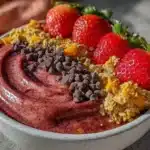 creamy strawberry smoothie bowl - featured image