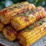 crispy air fryer corn on the cob - featured image
