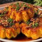 crispy air fryer maple glazed acorn squash - featured image