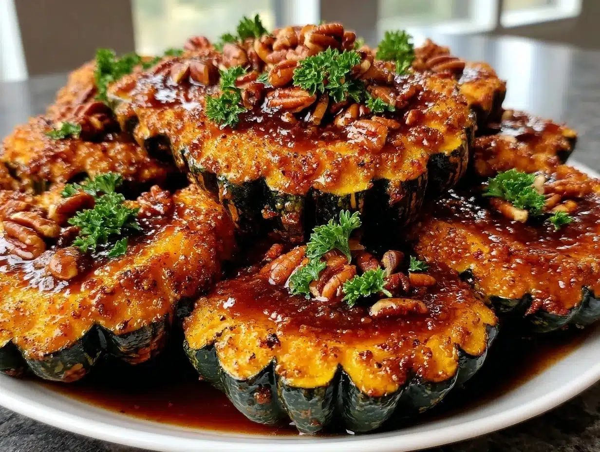 crispy air fryer maple glazed acorn squash preparation steps