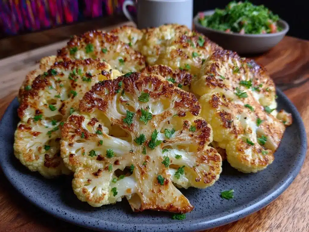 crispy baked cauliflower steaks - featured image