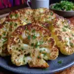 crispy baked cauliflower steaks - featured image