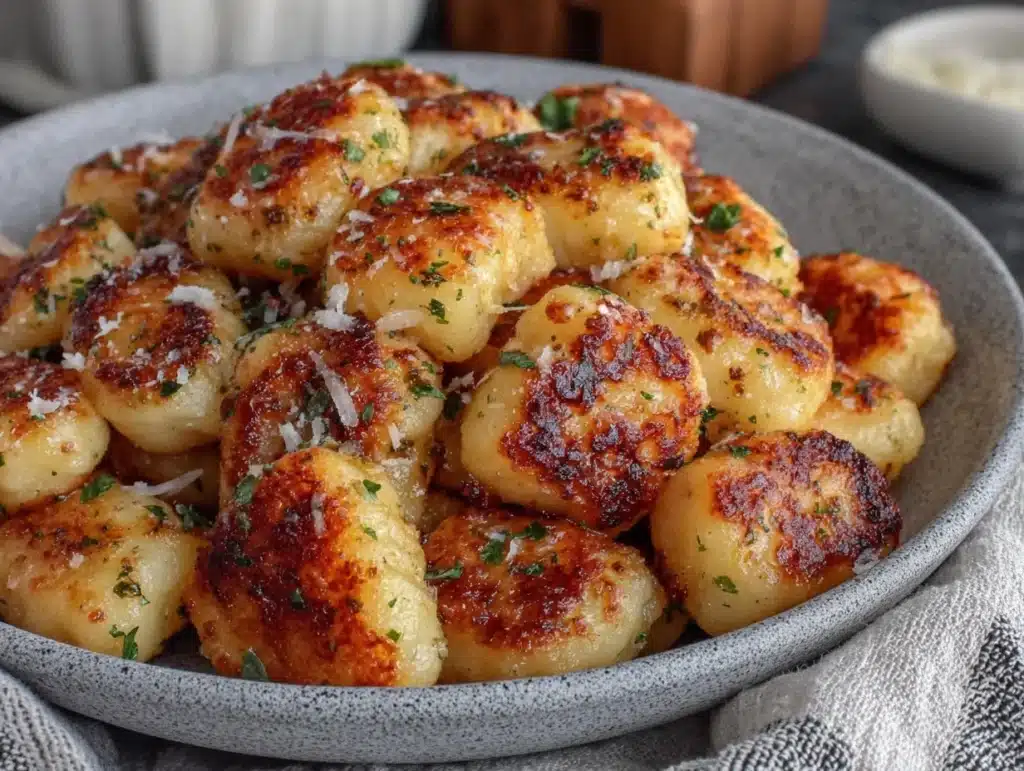 crispy pan fried gnocchi - featured image
