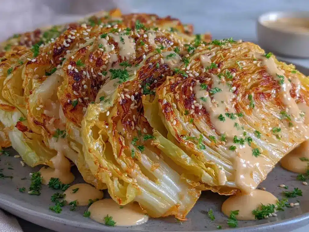 crispy roasted cabbage wedges - featured image